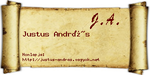 Justus András névjegykártya