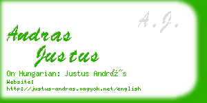 andras justus business card